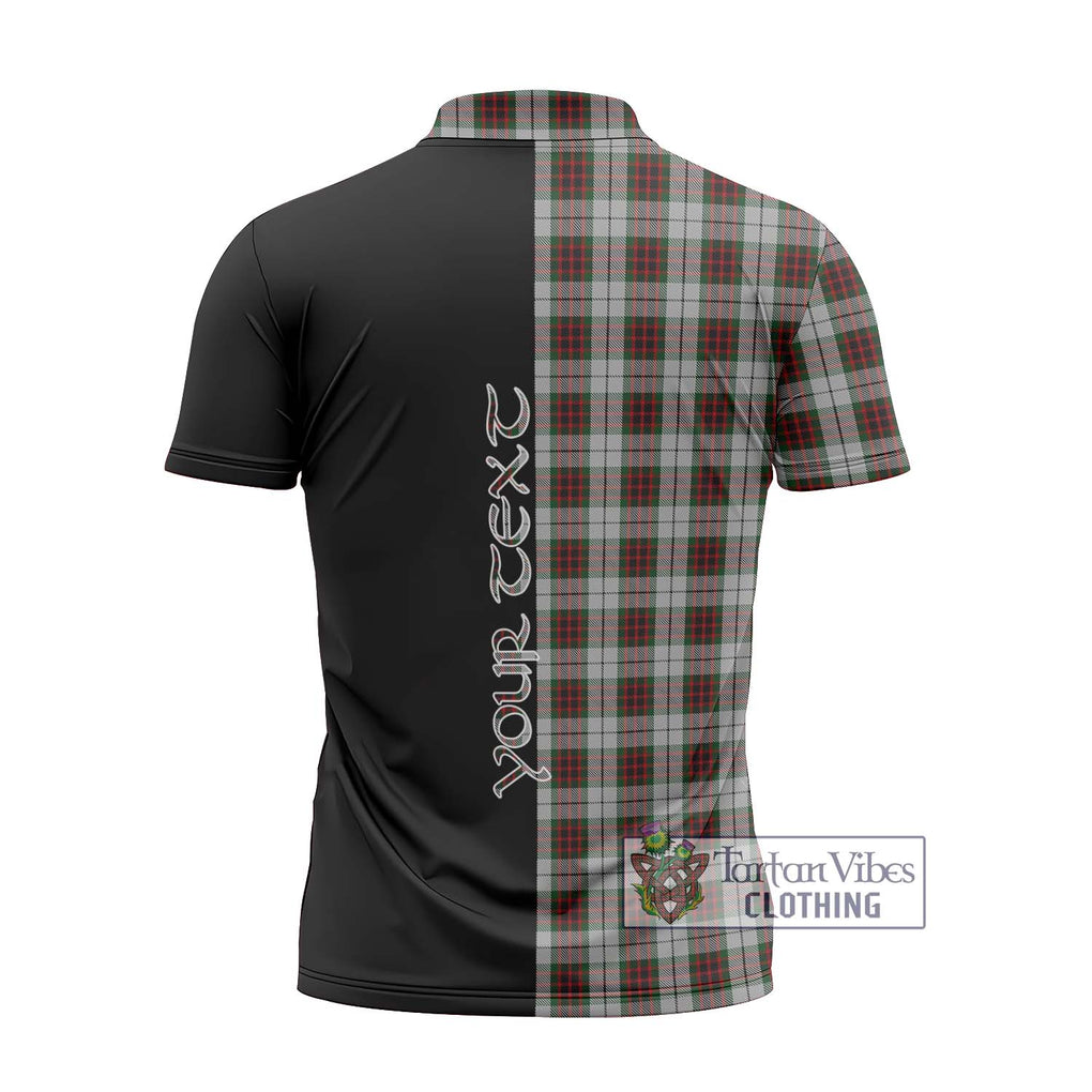 Fraser Dress Tartan Zipper Polo Shirt with Family Crest and Half Of Me Style - Tartanvibesclothing Shop