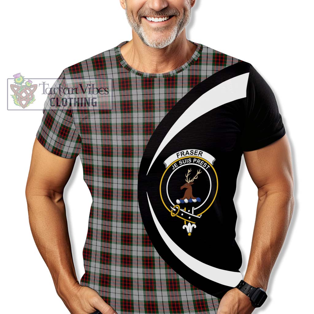 Tartan Vibes Clothing Fraser Dress Tartan T-Shirt with Family Crest Circle Style