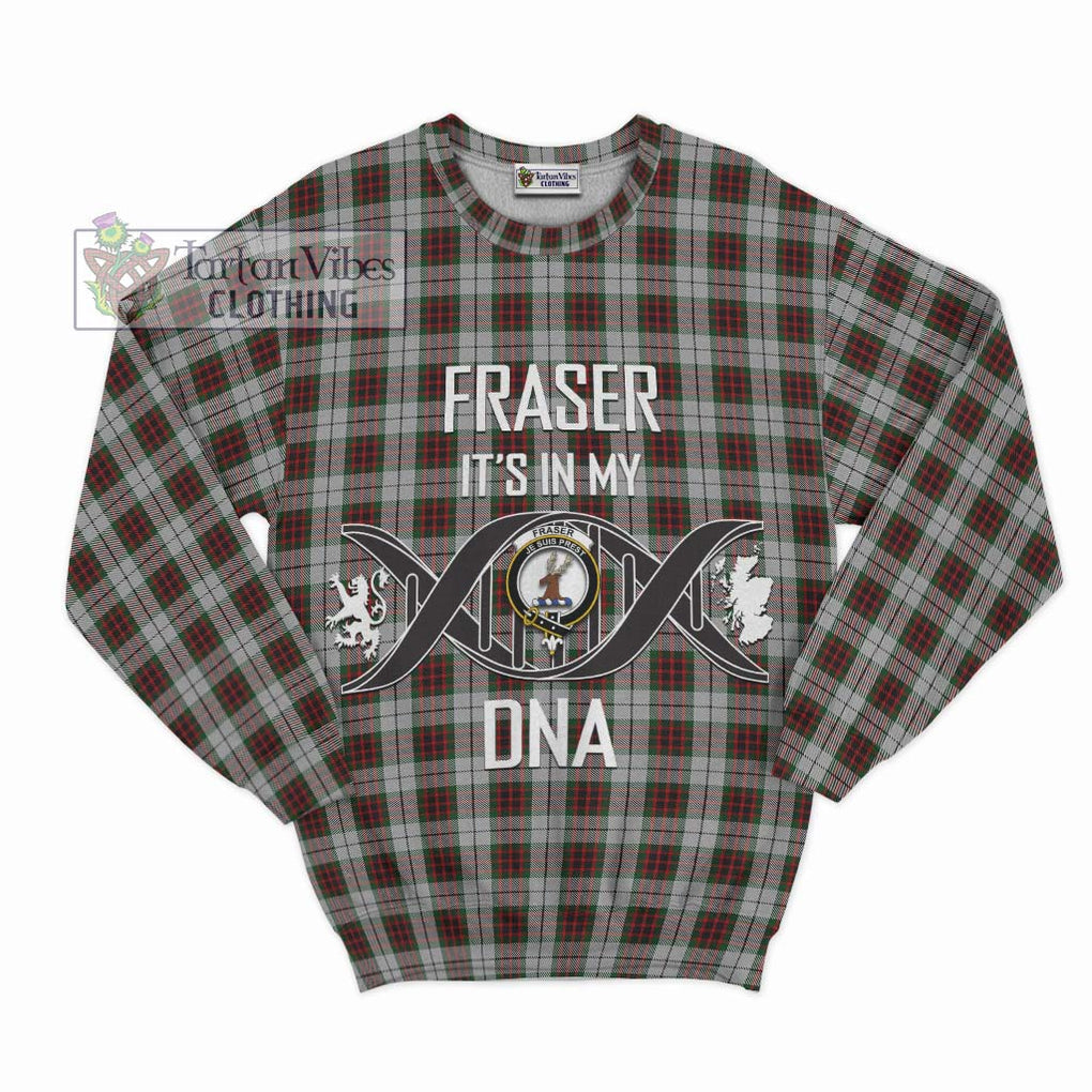 Fraser Dress Tartan Sweatshirt with Family Crest DNA In Me Style - Tartanvibesclothing Shop