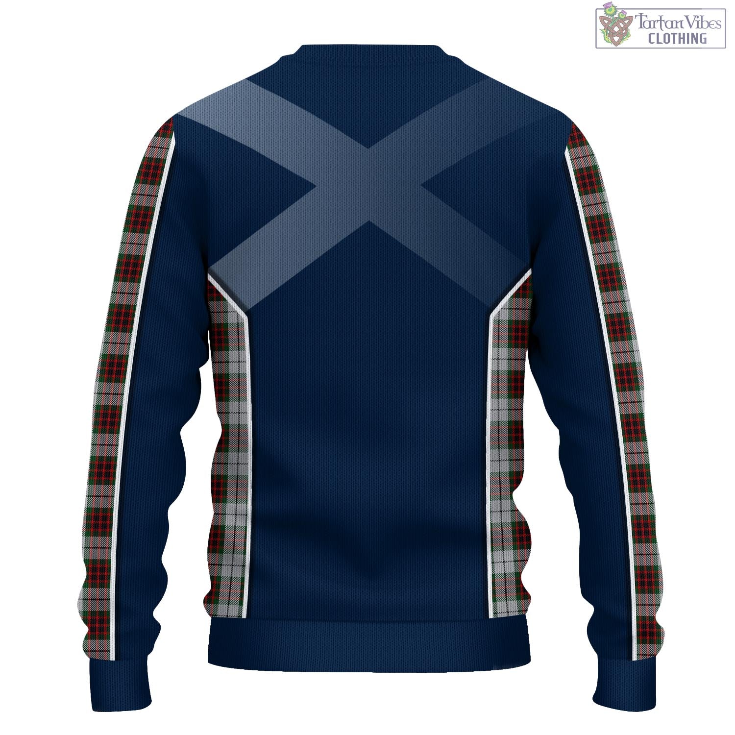 Tartan Vibes Clothing Fraser Dress Tartan Knitted Sweatshirt with Family Crest and Scottish Thistle Vibes Sport Style