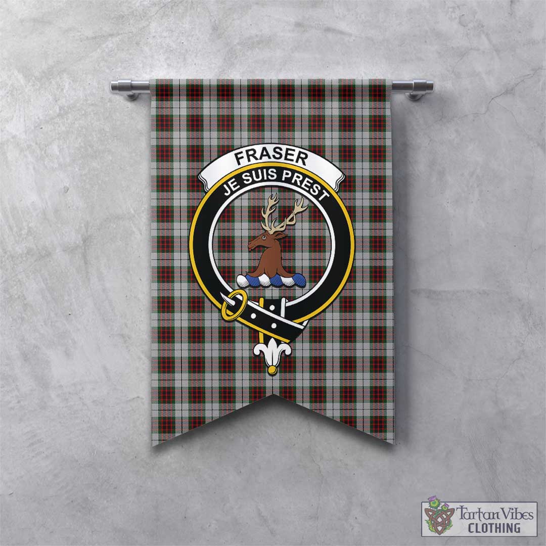 Tartan Vibes Clothing Fraser Dress Tartan Gonfalon, Tartan Banner with Family Crest