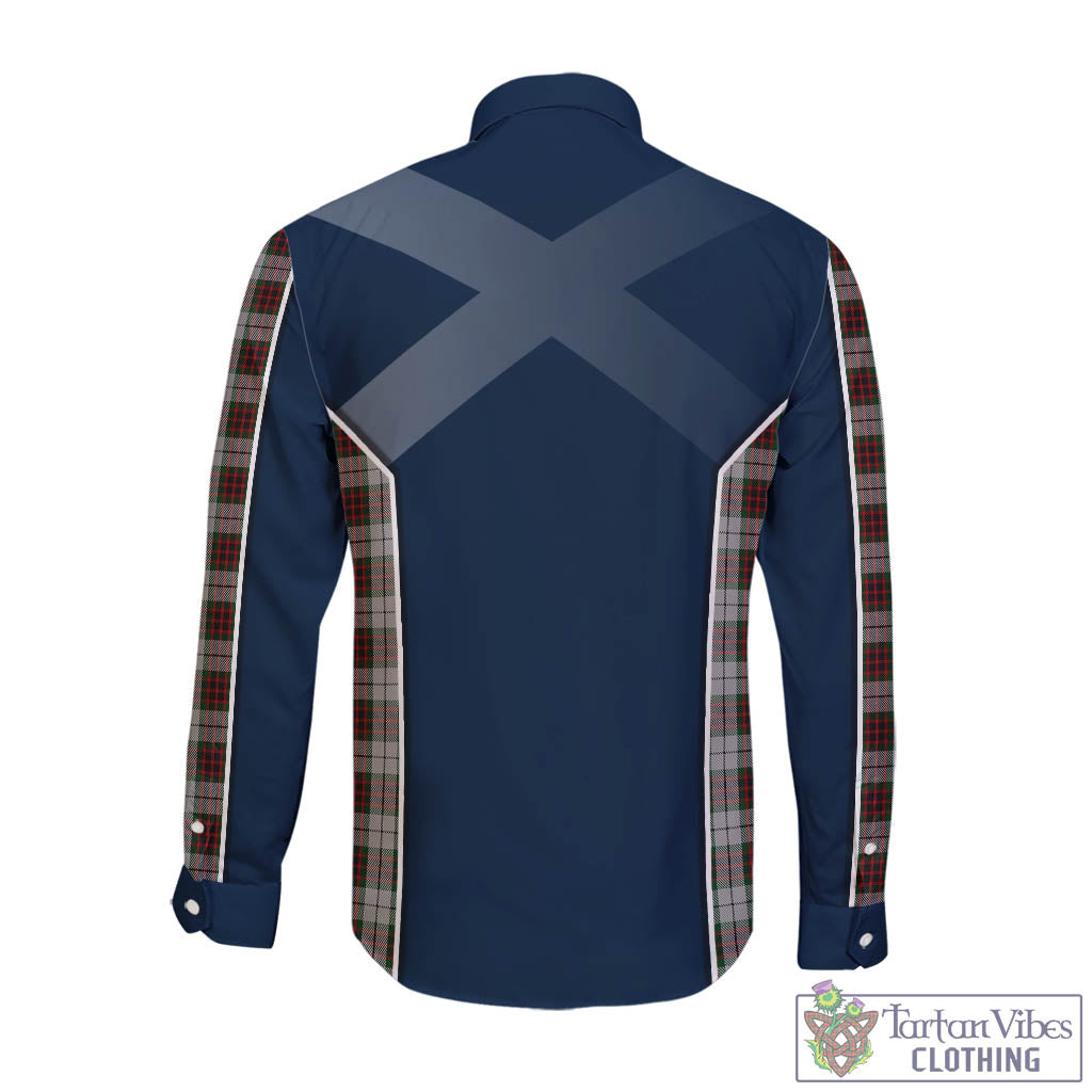 Tartan Vibes Clothing Fraser Dress Tartan Long Sleeve Button Up Shirt with Family Crest and Scottish Thistle Vibes Sport Style