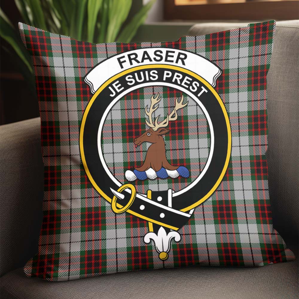 Fraser Dress Tartan Pillow Cover with Family Crest - Tartanvibesclothing