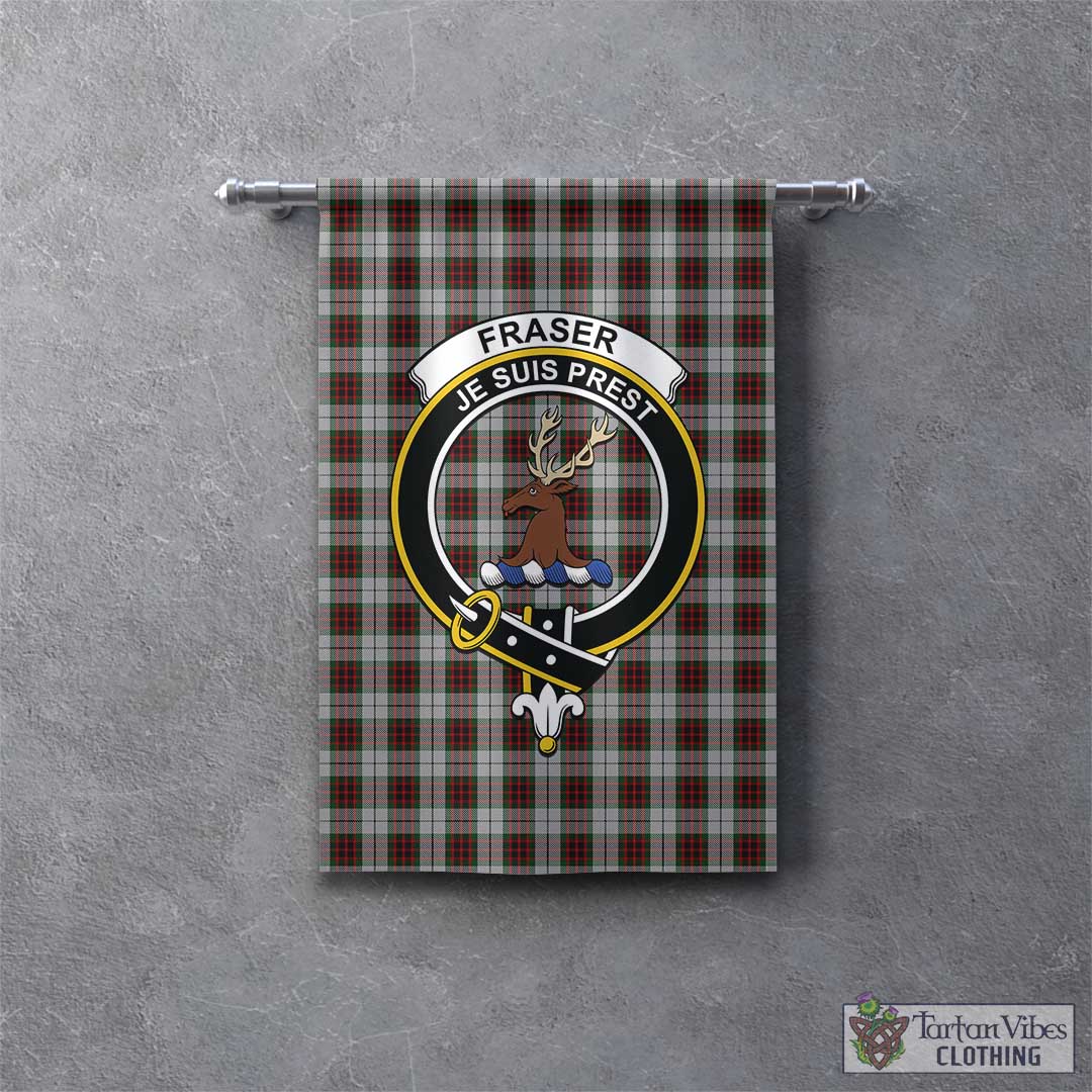 Tartan Vibes Clothing Fraser Dress Tartan Gonfalon, Tartan Banner with Family Crest