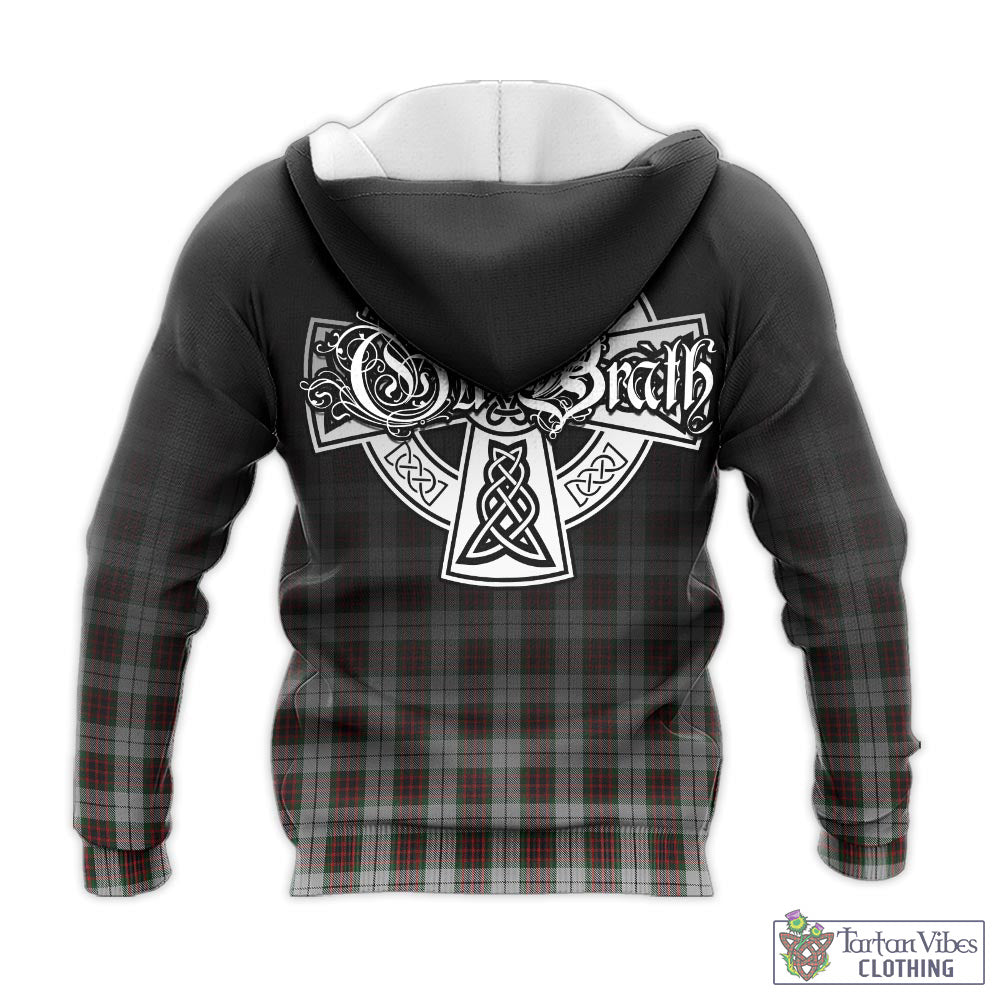 Tartan Vibes Clothing Fraser Dress Tartan Knitted Hoodie Featuring Alba Gu Brath Family Crest Celtic Inspired