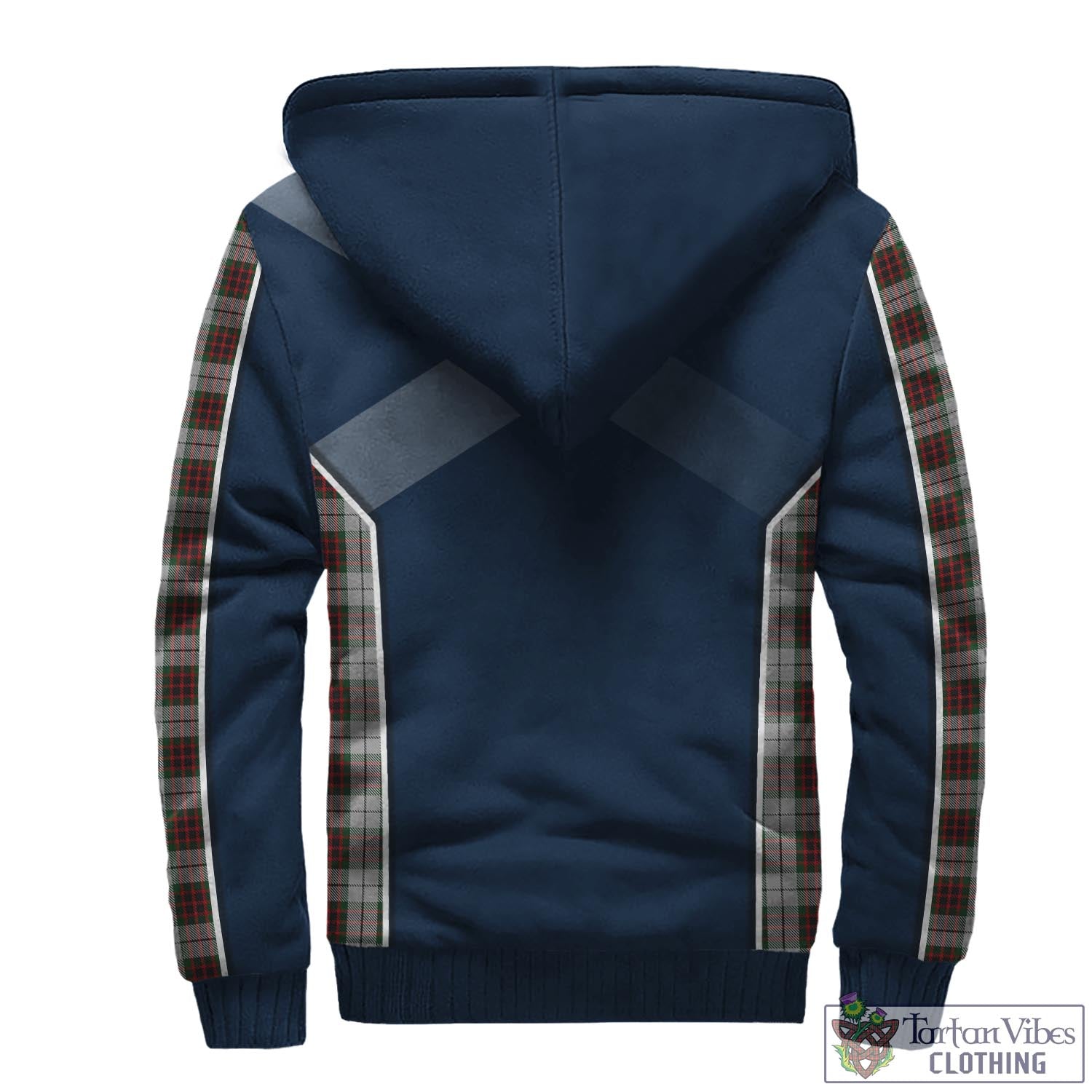 Tartan Vibes Clothing Fraser Dress Tartan Sherpa Hoodie with Family Crest and Scottish Thistle Vibes Sport Style