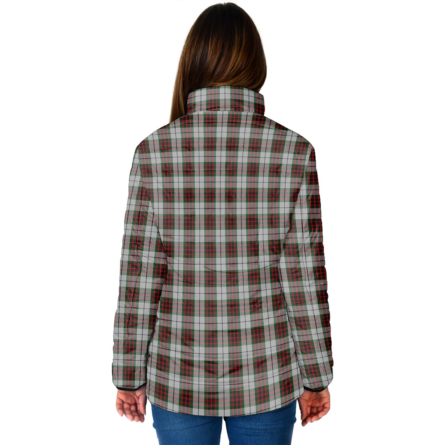 Fraser Dress Tartan Padded Jacket with Family Crest - Tartan Vibes Clothing