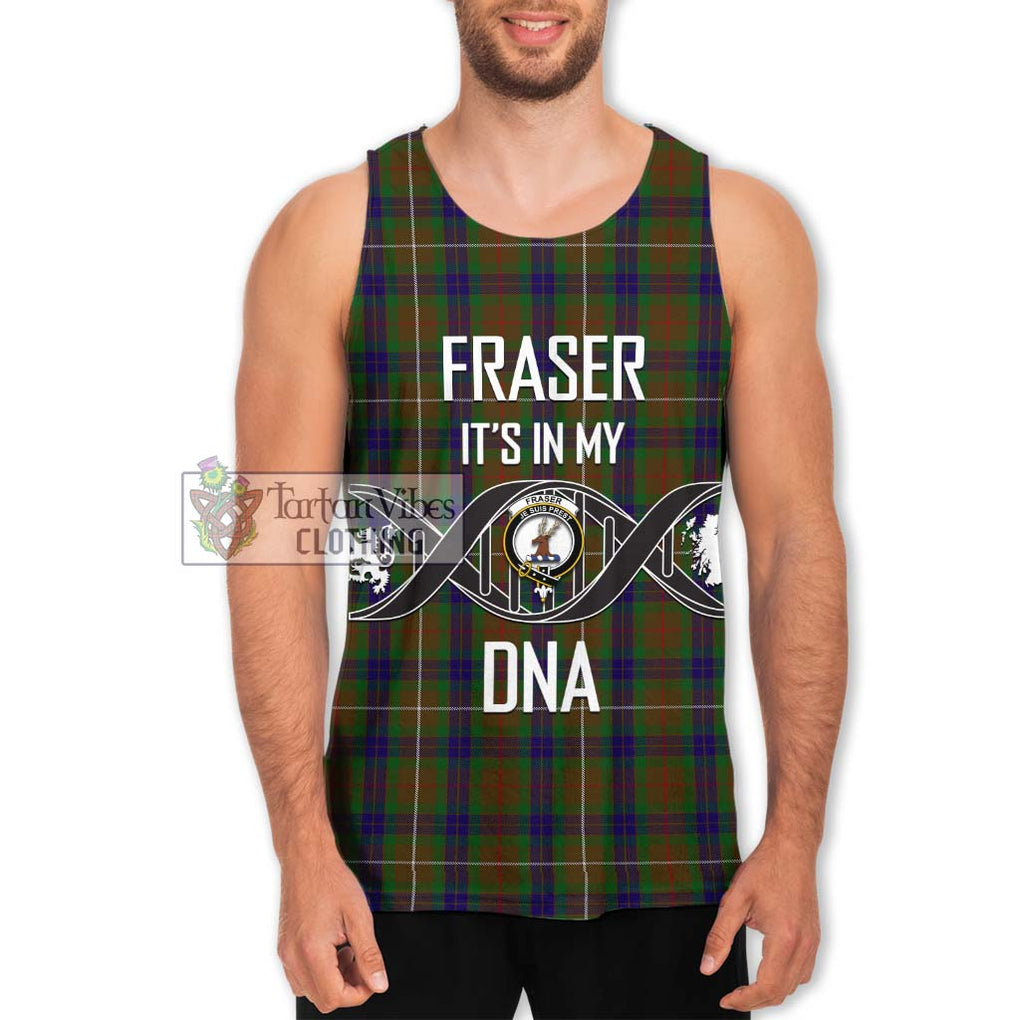 Fraser Hunting Tartan Men's Tank Top with Family Crest DNA In Me Style Men - Tartanvibesclothing Shop