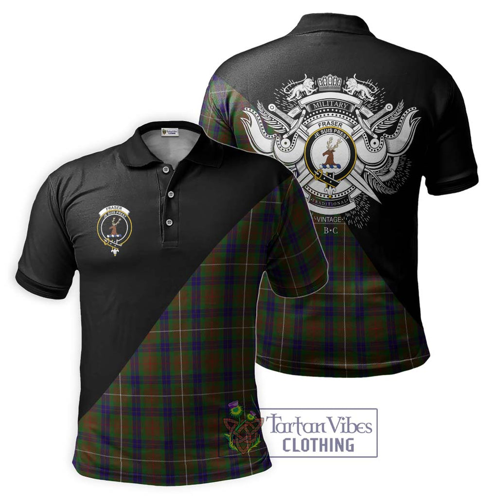 Fraser Hunting Tartan Polo Shirt with Family Crest and Military Logo Style Kid - Tartanvibesclothing Shop