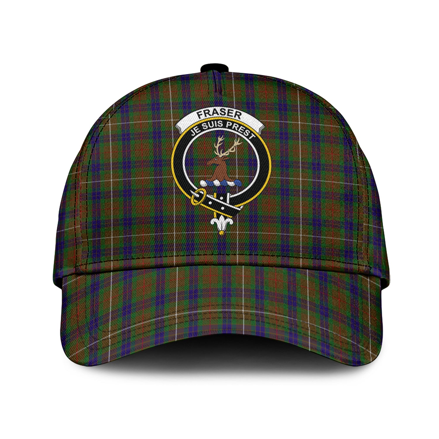 Fraser Hunting Tartan Classic Cap with Family Crest Classic Cap Universal Fit - Tartan Vibes Clothing