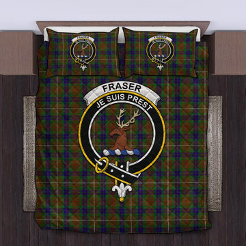 Fraser Hunting Tartan Quilt Bed Set with Family Crest