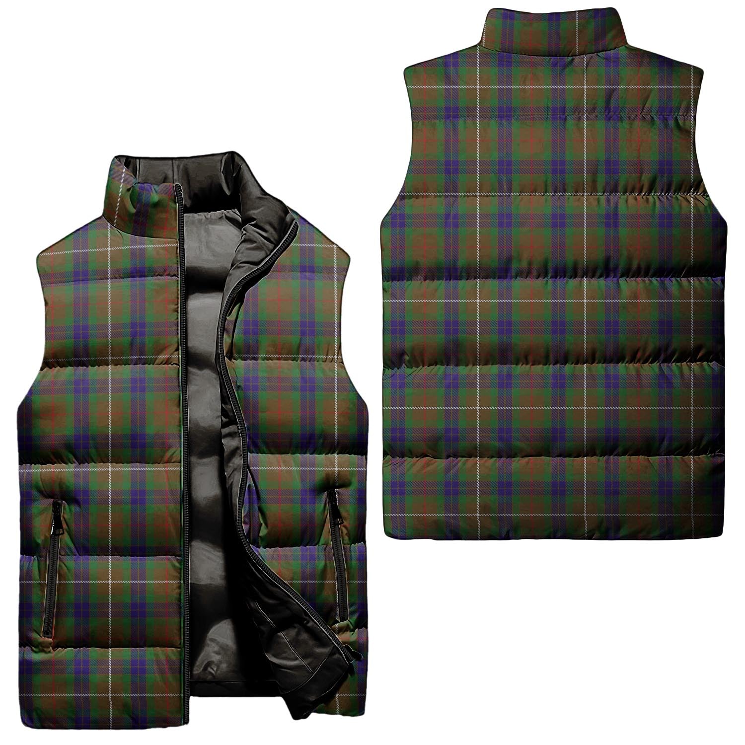 Fraser Hunting Tartan Sleeveless Puffer Jacket Unisex - Tartanvibesclothing