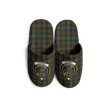 Fraser Hunting Tartan Home Slippers with Family Crest