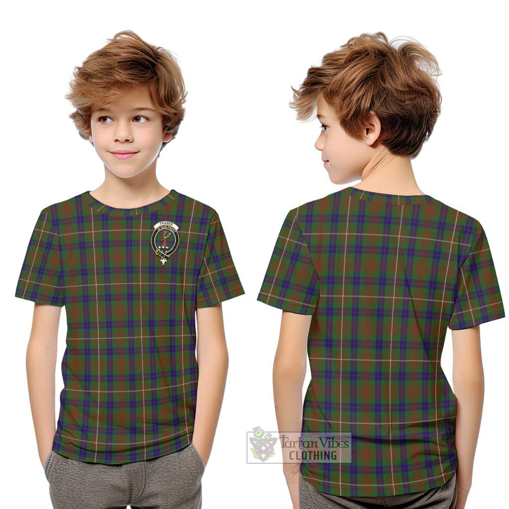 Fraser Hunting Tartan Kid T-Shirt with Family Crest Youth XL Size14 - Tartanvibesclothing Shop