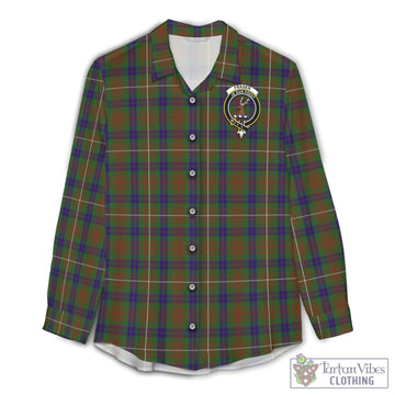 Fraser Hunting Tartan Women's Casual Shirt with Family Crest