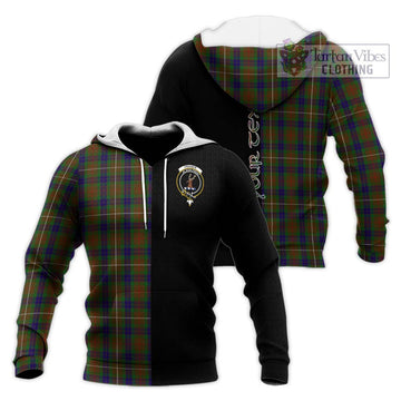 Fraser Hunting Tartan Knitted Hoodie with Family Crest and Half Of Me Style