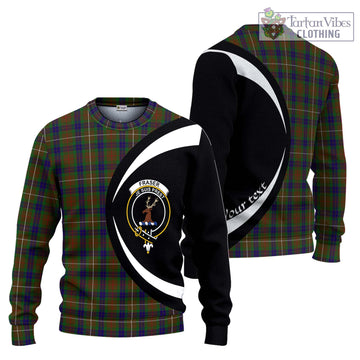 Fraser Hunting Tartan Ugly Sweater with Family Crest Circle Style