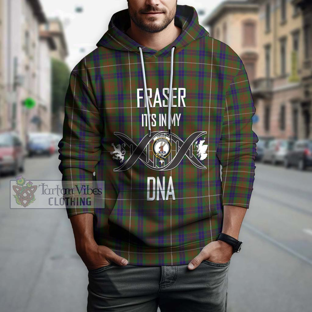 Fraser Hunting Tartan Hoodie with Family Crest DNA In Me Style Pullover Hoodie - Tartanvibesclothing Shop