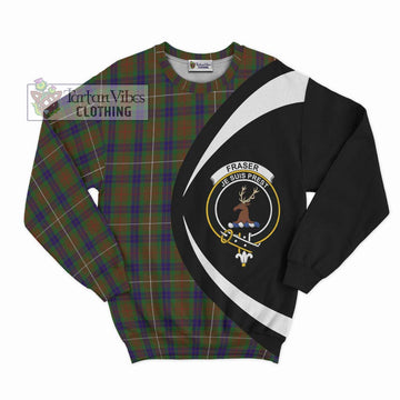 Fraser Hunting Tartan Sweatshirt with Family Crest Circle Style