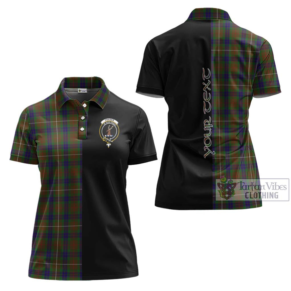 Fraser Hunting Tartan Women's Polo Shirt with Family Crest and Half Of Me Style Women - Tartanvibesclothing Shop