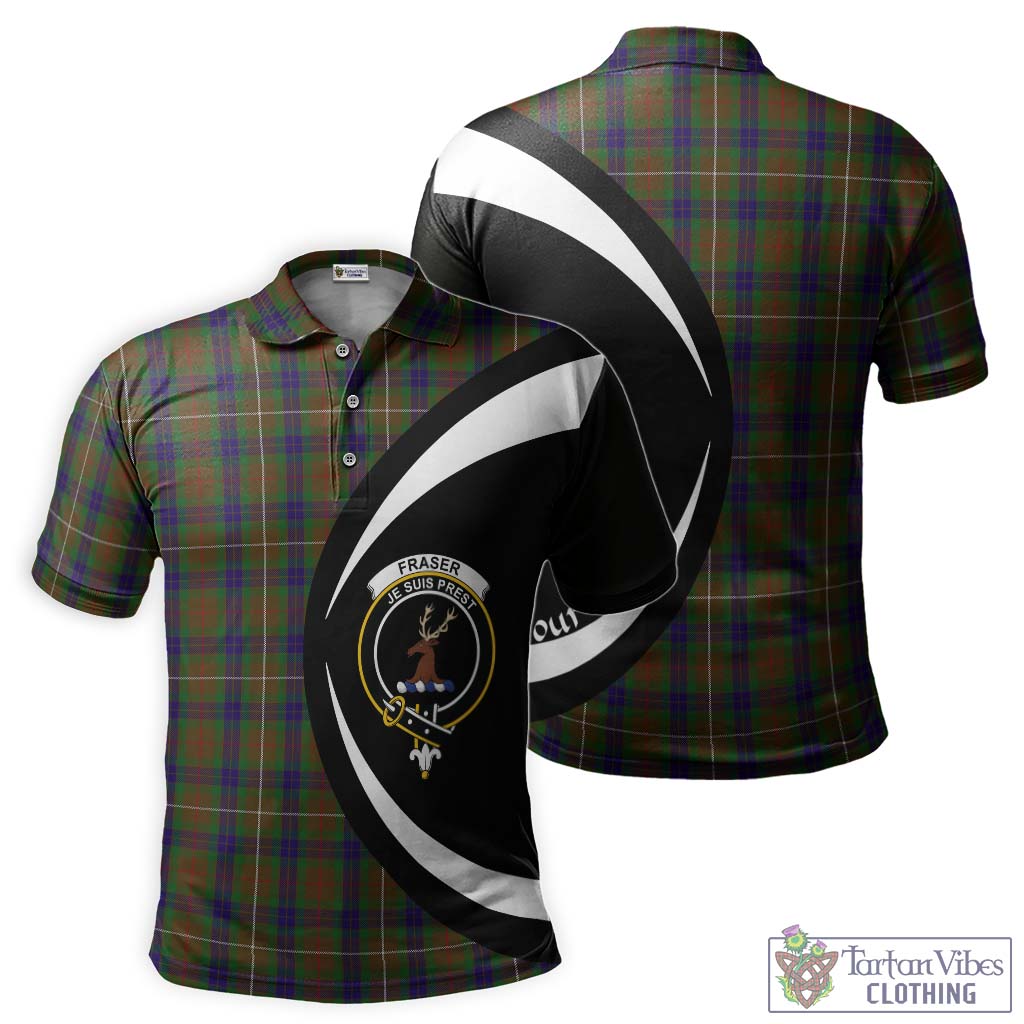 Fraser Hunting Tartan Men's Polo Shirt with Family Crest Circle Style Kid - Tartan Vibes Clothing