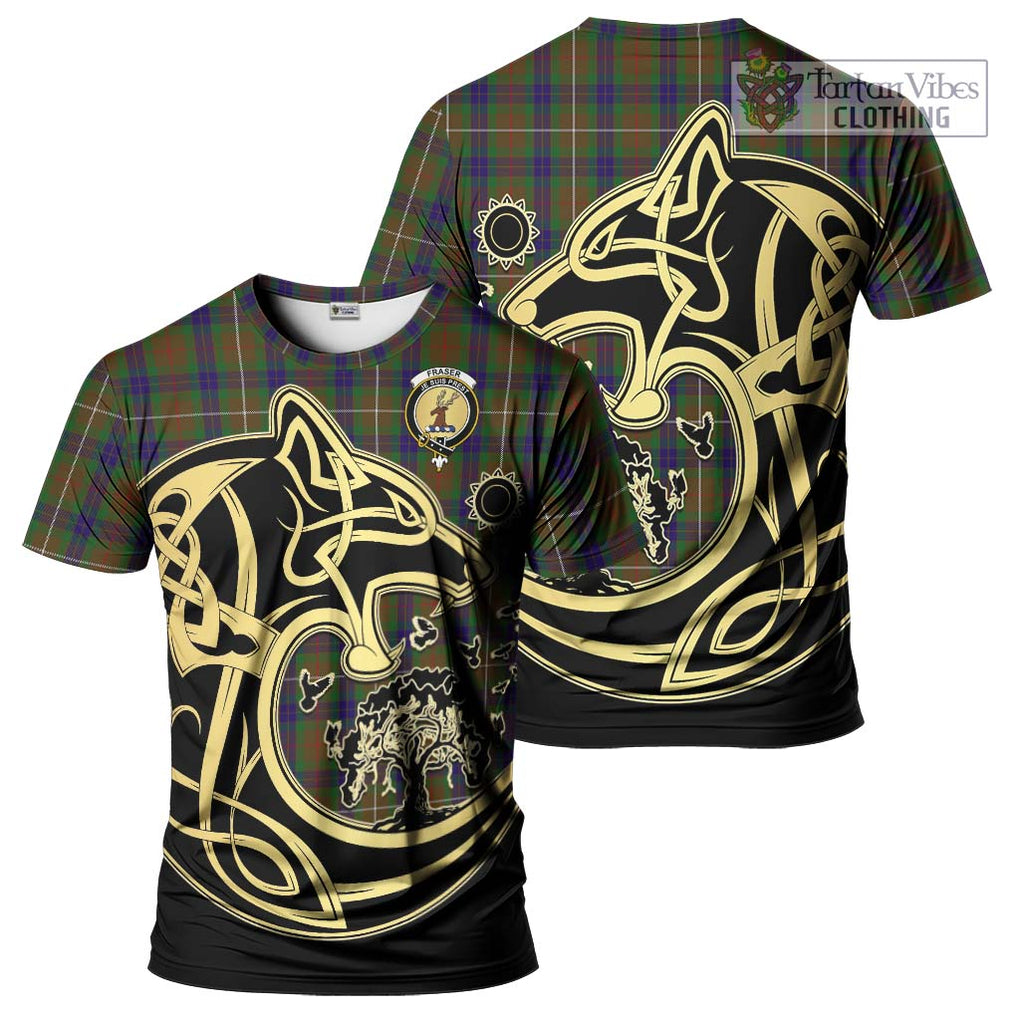 Fraser Hunting Tartan T-Shirt with Family Crest Celtic Wolf Style Kid's Shirt - Tartan Vibes Clothing