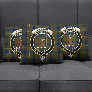 Fraser Hunting Tartan Pillow Cover with Family Crest