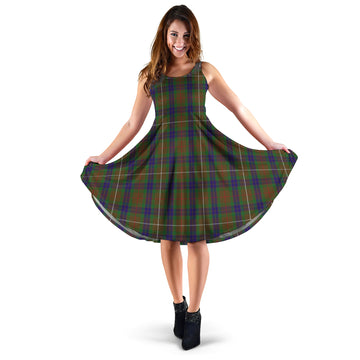 Fraser Hunting Tartan Sleeveless Midi Womens Dress