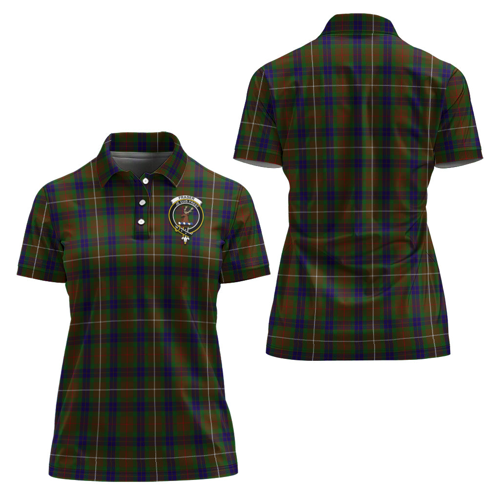 Fraser Hunting Tartan Polo Shirt with Family Crest For Women Women - Tartan Vibes Clothing