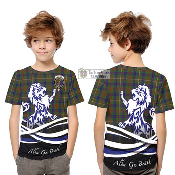 Fraser Hunting Tartan Kid T-Shirt with Alba Gu Brath Regal Lion Emblem