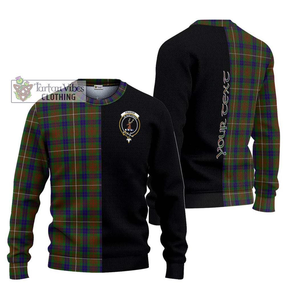 Fraser Hunting Tartan Knitted Sweater with Family Crest and Half Of Me Style Unisex - Tartanvibesclothing Shop