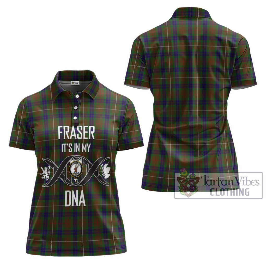 Fraser Hunting Tartan Women's Polo Shirt with Family Crest DNA In Me Style - Tartanvibesclothing Shop