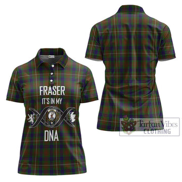 Fraser Hunting Tartan Women's Polo Shirt with Family Crest DNA In Me Style