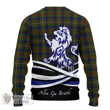 Fraser Hunting Tartan Ugly Sweater with Alba Gu Brath Regal Lion Emblem