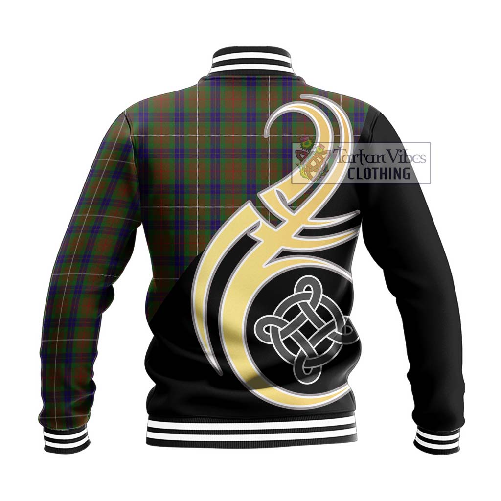 Fraser Hunting Tartan Baseball Jacket with Family Crest and Celtic Symbol Style - Tartan Vibes Clothing