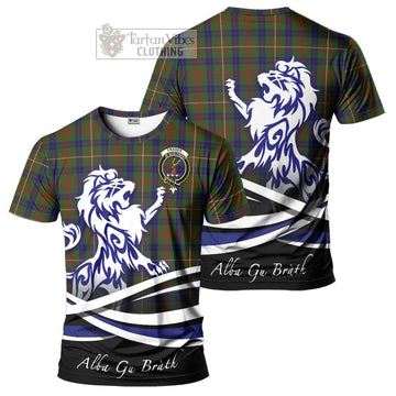 Fraser Hunting Tartan Cotton T-shirt with Alba Gu Brath Regal Lion Emblem