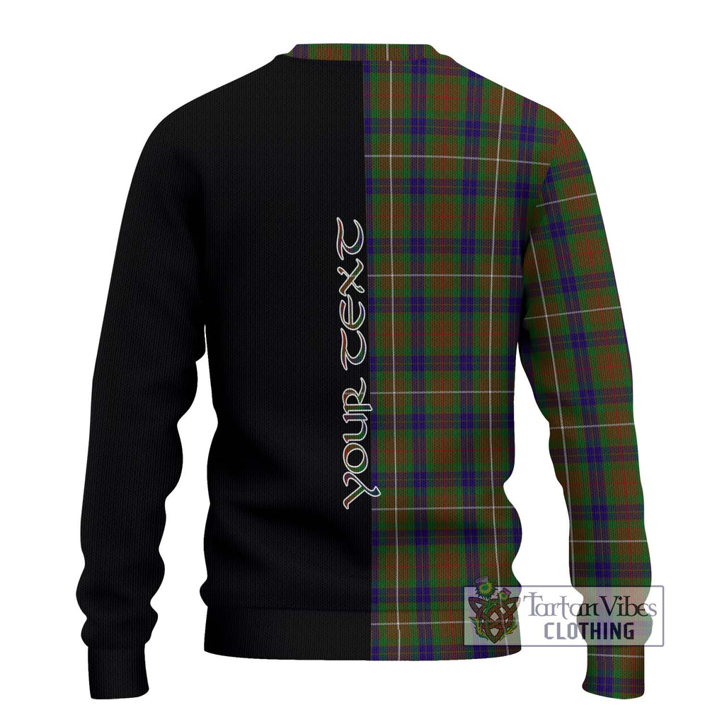 Fraser Hunting Tartan Knitted Sweater with Family Crest and Half Of Me Style - Tartanvibesclothing Shop