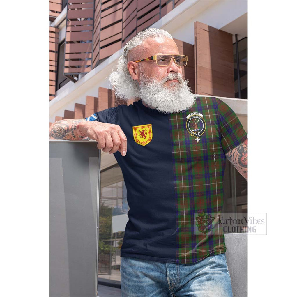 Tartan Vibes Clothing Fraser Hunting Tartan Cotton T-shirt with Scottish Lion Royal Arm Half Style