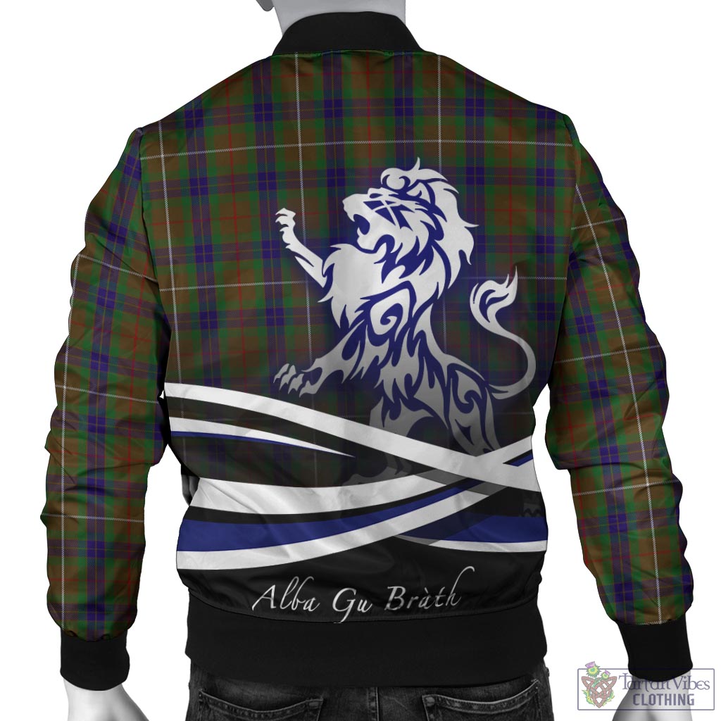 Tartan Vibes Clothing Fraser Hunting Tartan Bomber Jacket with Alba Gu Brath Regal Lion Emblem