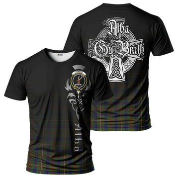 Fraser Hunting Tartan T-Shirt Featuring Alba Gu Brath Family Crest Celtic Inspired