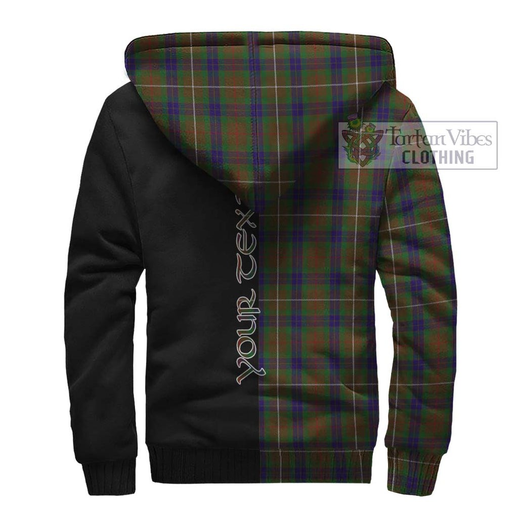 Fraser Hunting Tartan Sherpa Hoodie with Family Crest and Half Of Me Style - Tartanvibesclothing Shop