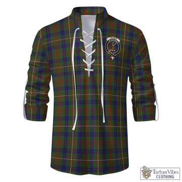 Fraser Hunting Tartan Men's Scottish Traditional Jacobite Ghillie Kilt Shirt with Family Crest