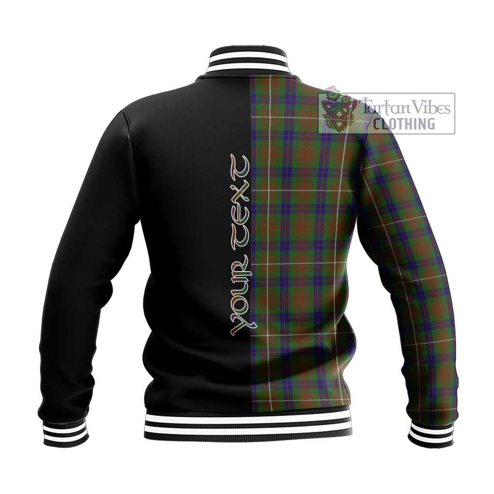 Fraser Hunting Tartan Baseball Jacket with Family Crest and Half Of Me Style - Tartanvibesclothing Shop