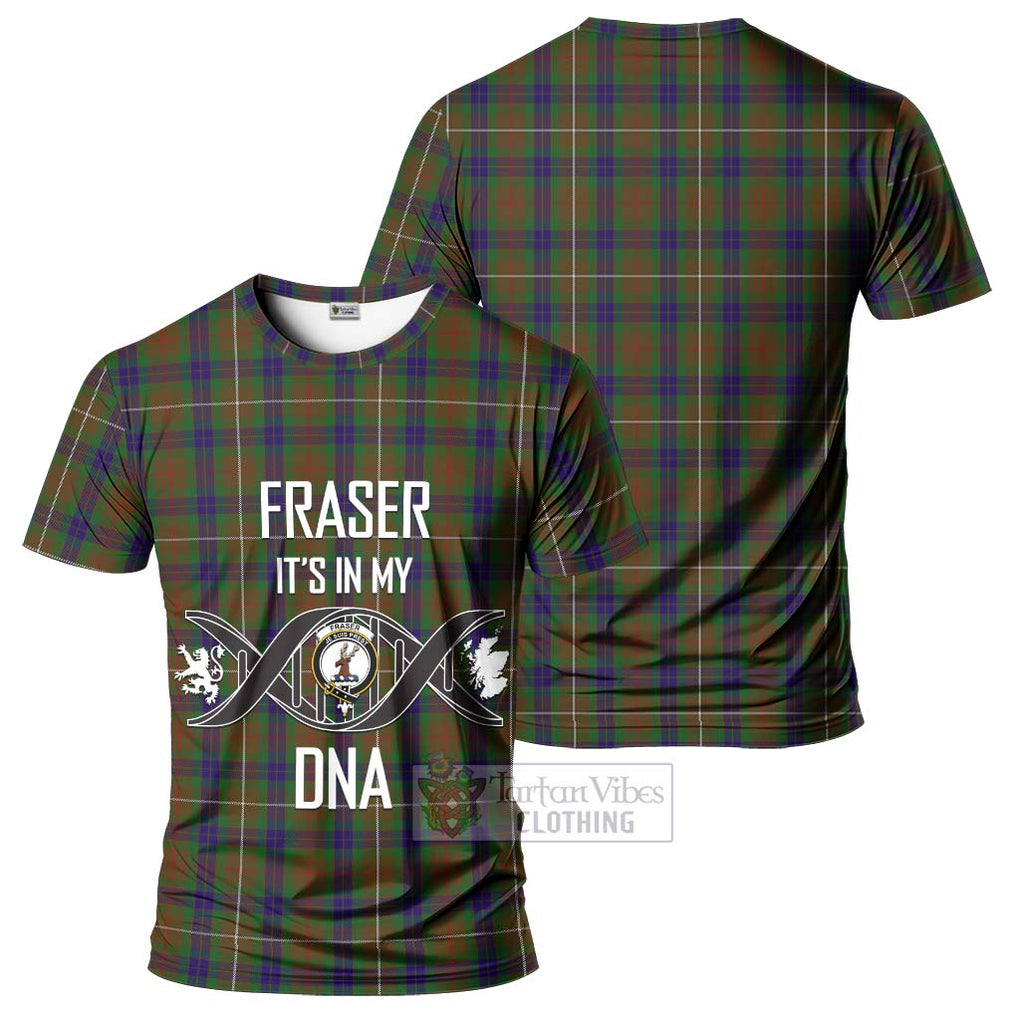 Fraser Hunting Tartan T-Shirt with Family Crest DNA In Me Style - Tartan Vibes Clothing