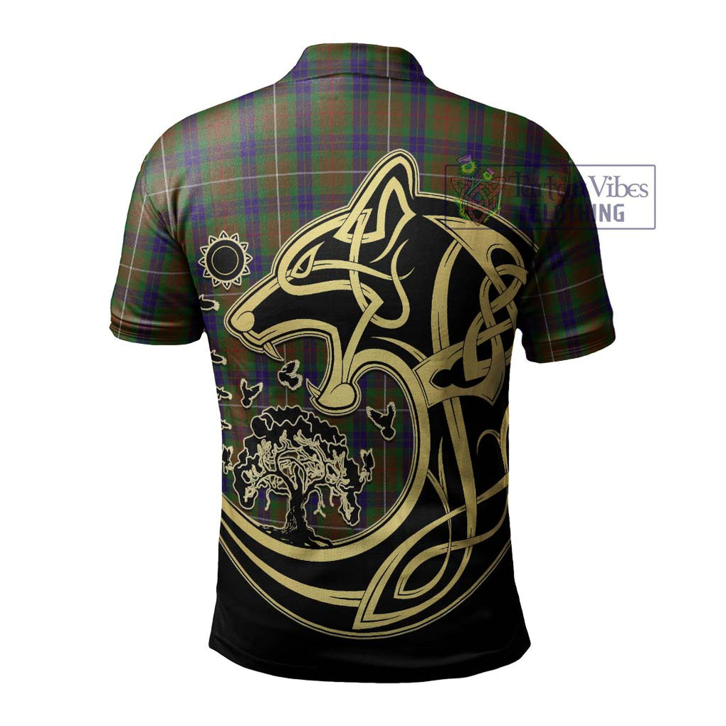 Fraser Hunting Tartan Polo Shirt with Family Crest Celtic Wolf Style - Tartanvibesclothing Shop