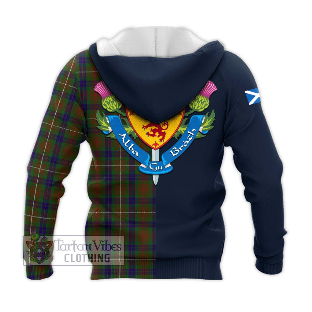 Tartan Vibes Clothing Fraser Hunting Tartan Knitted Hoodie with Scottish Lion Royal Arm Half Style