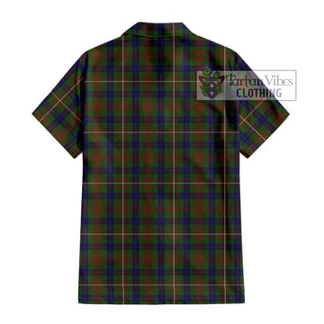 Fraser Hunting Tartan Short Sleeve Button Shirt with Family Crest DNA In Me Style