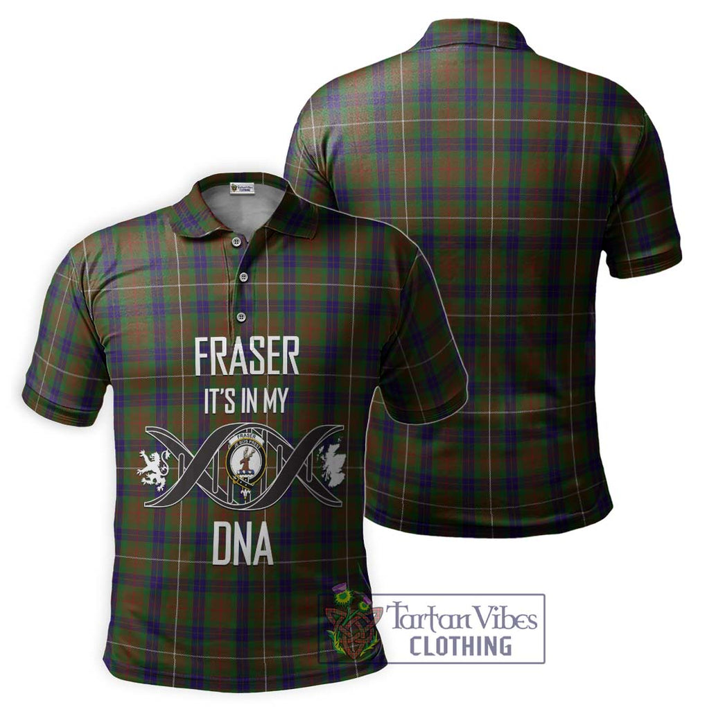 Fraser Hunting Tartan Polo Shirt with Family Crest DNA In Me Style - Tartanvibesclothing Shop