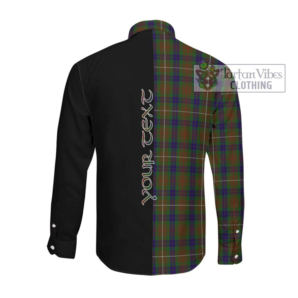 Fraser Hunting Tartan Long Sleeve Button Shirt with Family Crest and Half Of Me Style Men's Shirt - Tartanvibesclothing Shop