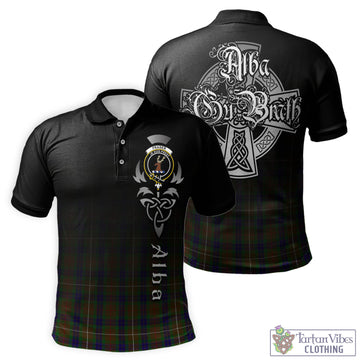 Fraser Hunting Tartan Polo Shirt Featuring Alba Gu Brath Family Crest Celtic Inspired